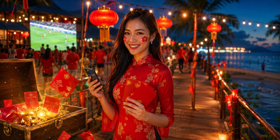 Người chơi nhận thưởng phong bì đỏ tại chợ đêm sôi động ở Phú Quốc